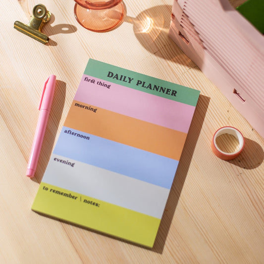 Daily Planner Pad | Rainbow Color Block Notepad