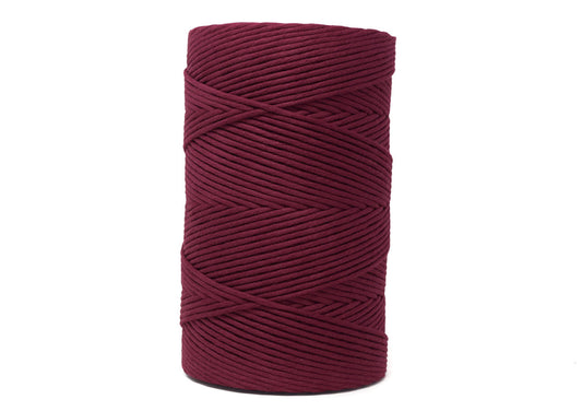 4mm Zero Waste Cotton Cord - Burgundy Color