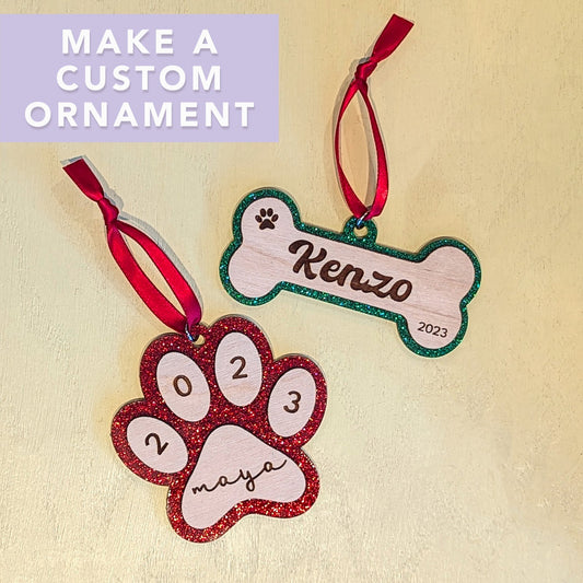 Make a Custom Pet Ornament (Pick Your Date/Time) - Laser Cutting/Engraving & Ornament Making Class