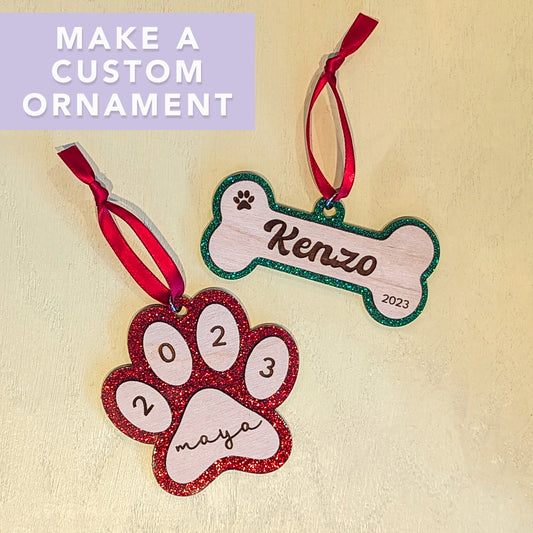 Make a Custom Pet Ornament (Pick Your Date/Time) - Laser Cutting/Engraving & Ornament Making Class