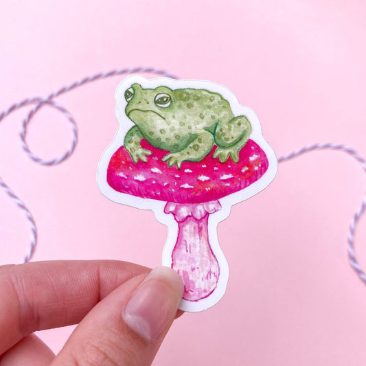 Toad on Mushroom Sticker