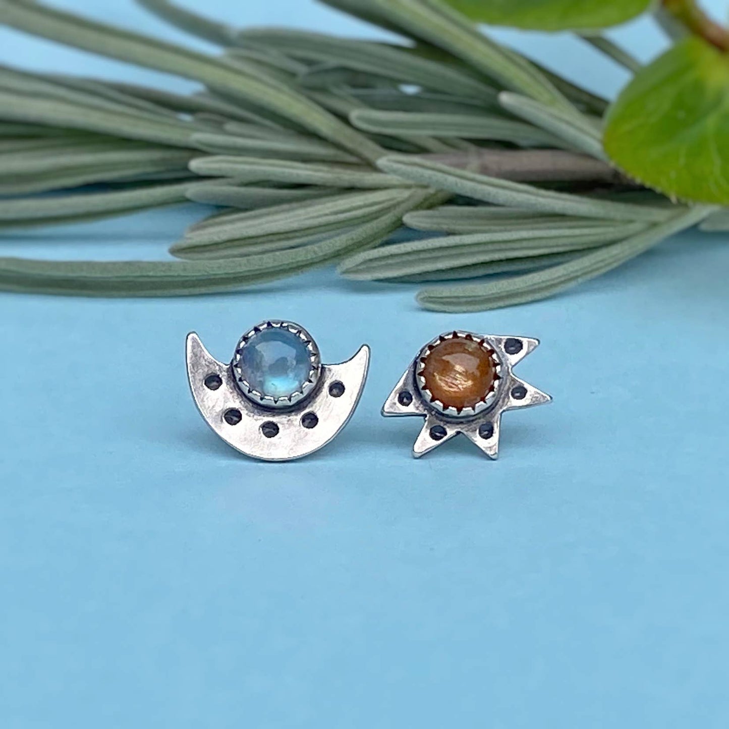 Sun and Moon Studs