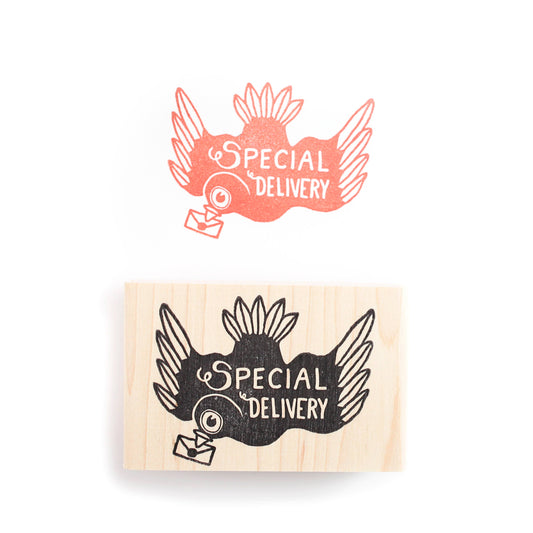 "Special Delivery" Pigeon Rubber Stamp
