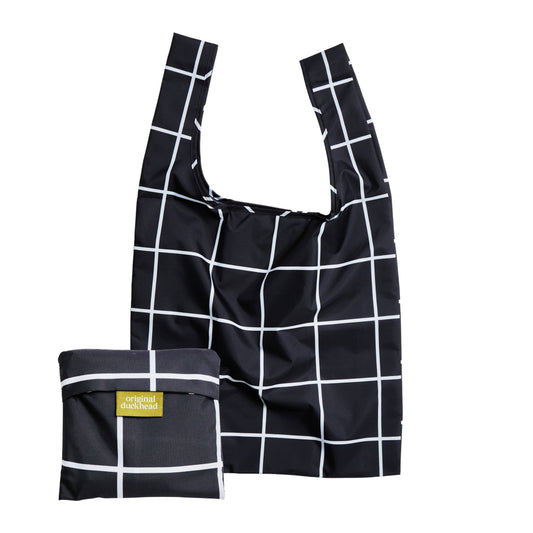 Black Grid Reusable Eco Friendly Bag